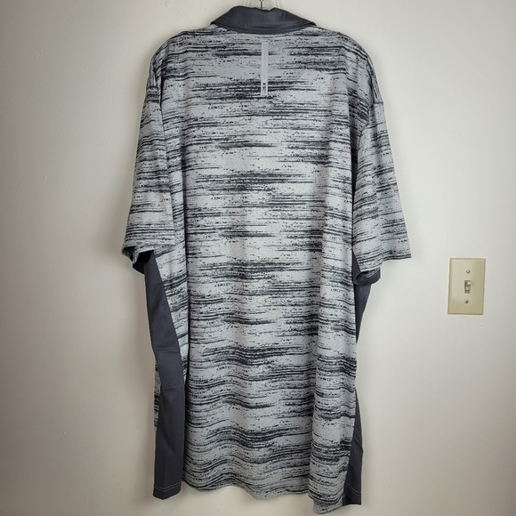 MSX Michael Strahan Men's Heather Gray White Performance Shirt sporty golf 3XLT - Picture 3 of 8